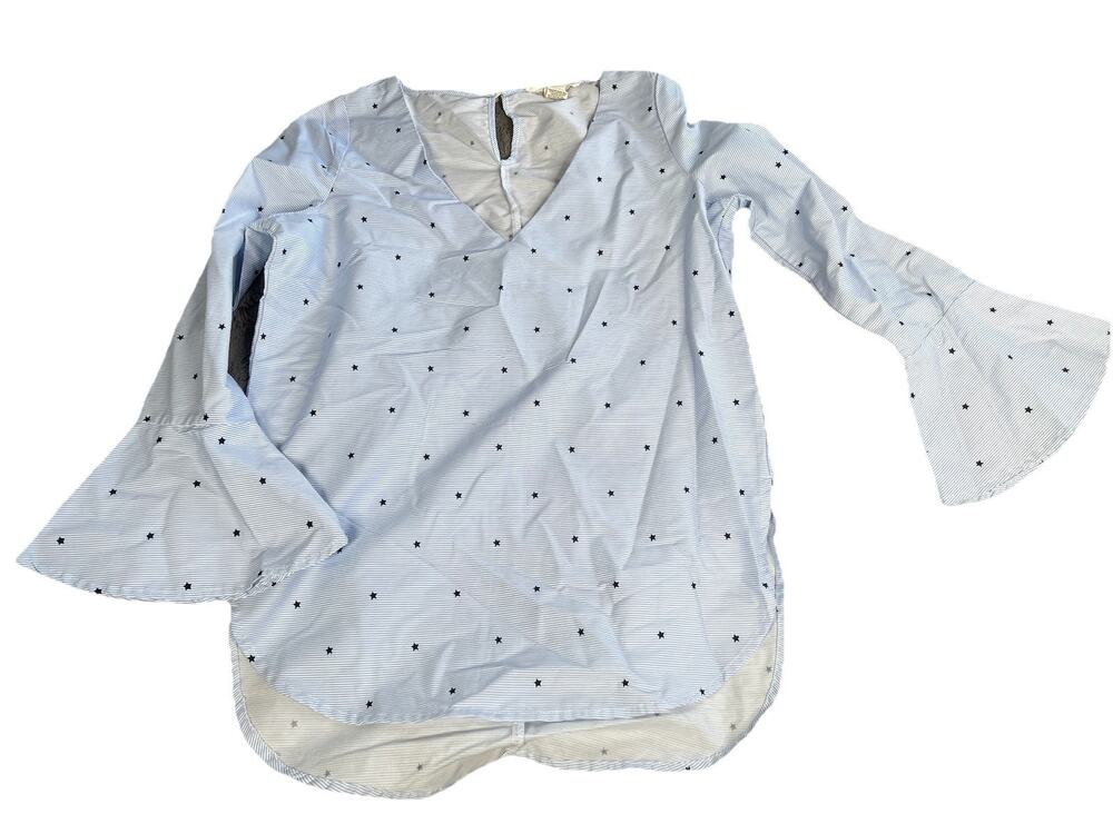 Women’s Seven Sisters Top Lightweight Blue Stars Pullover Shirt Size Xsmall